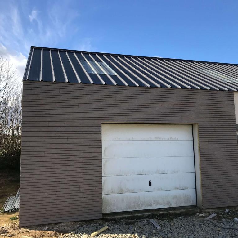Pose bardage + porte de garage