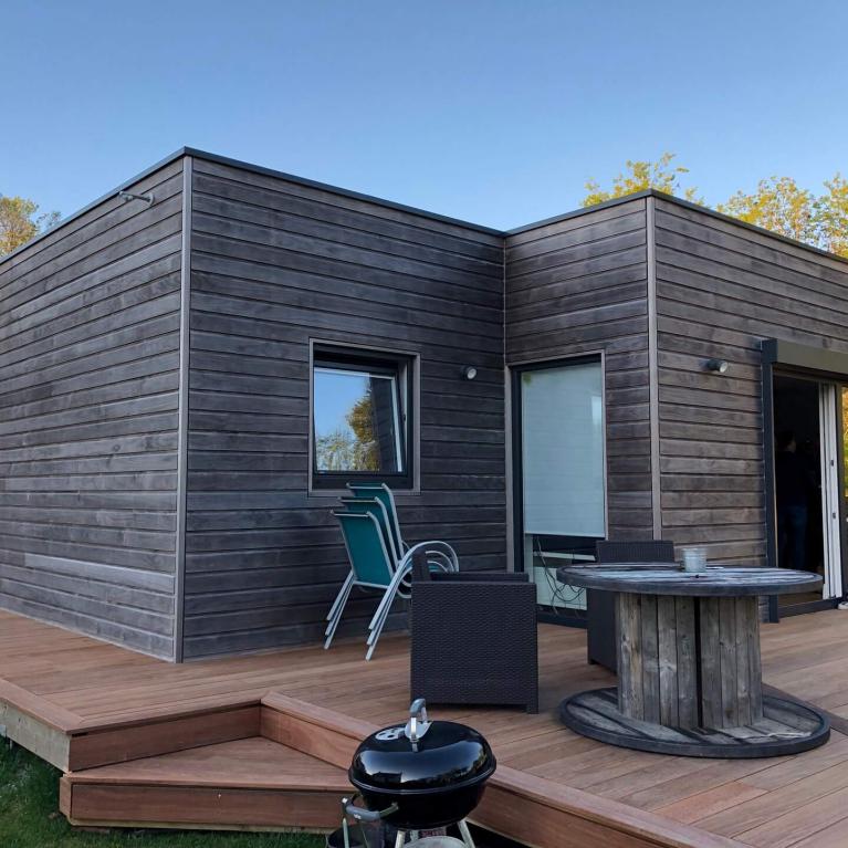 Pose d'une terrasse en bois Cumaru à Plomelin 