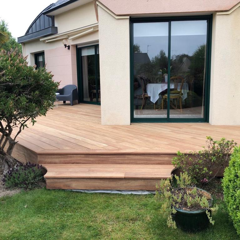 Pose d'une terrasse en bois Cumaru à Fouesnant