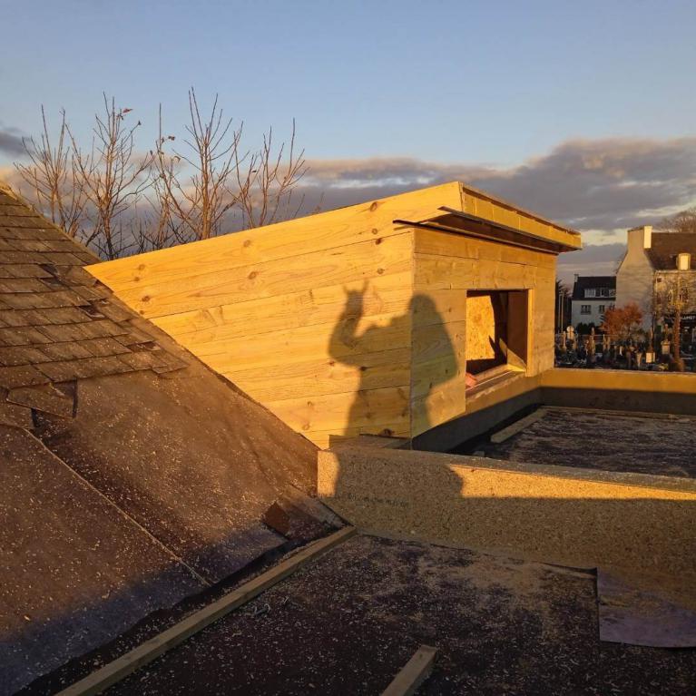 Réalisation d'une extension ossature bois à Quimper