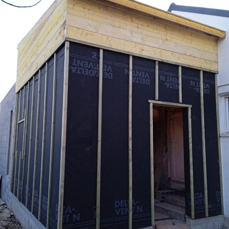 Réalisation d'une extension ossature bois à Quimper