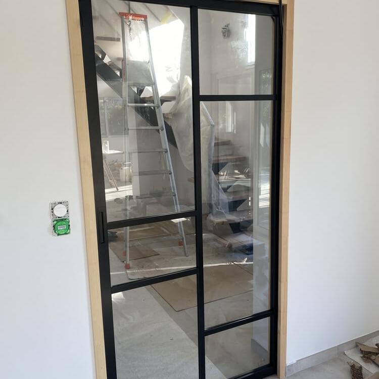 Porte de galandage vitrée