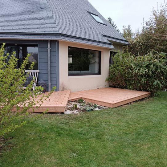 Pose d'une terrasse à Fouesnant
