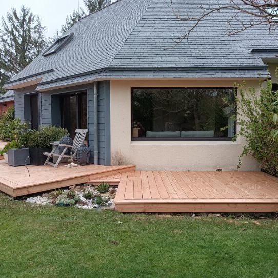 Pose d'une terrasse à Fouesnant
