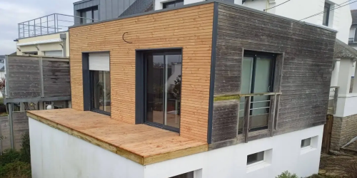 Décembre 2023 : réfection d'une façade bardée sur la commue de Concarenau (29900)