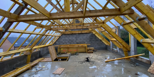 Décembre 2025 : pose charpente traditionnelle