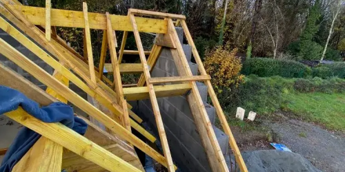 Décembre 2025 : pose charpente traditionnelle